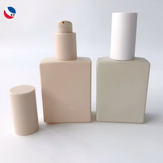 Frasco de loção de vidro para embalagem de soro de base quadrado 30ml 50ml 100ml personalizado colorido luxuoso Frascos de spray de perfume vazios