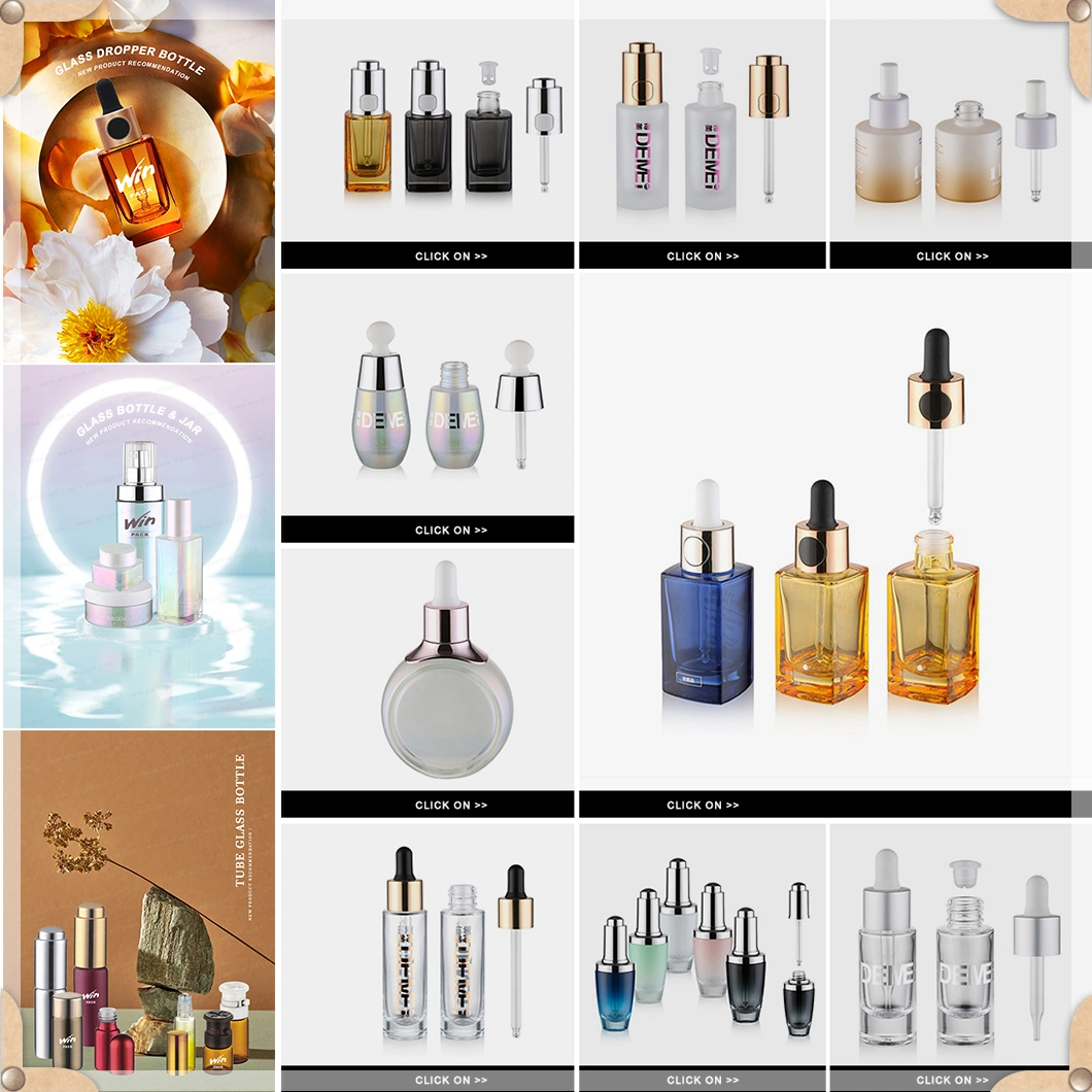 30ml Custom Clear Pretty Cosmetic Packaging Glass Liquid Foundation Bottle Pump Lotion Bottle Design Luxury