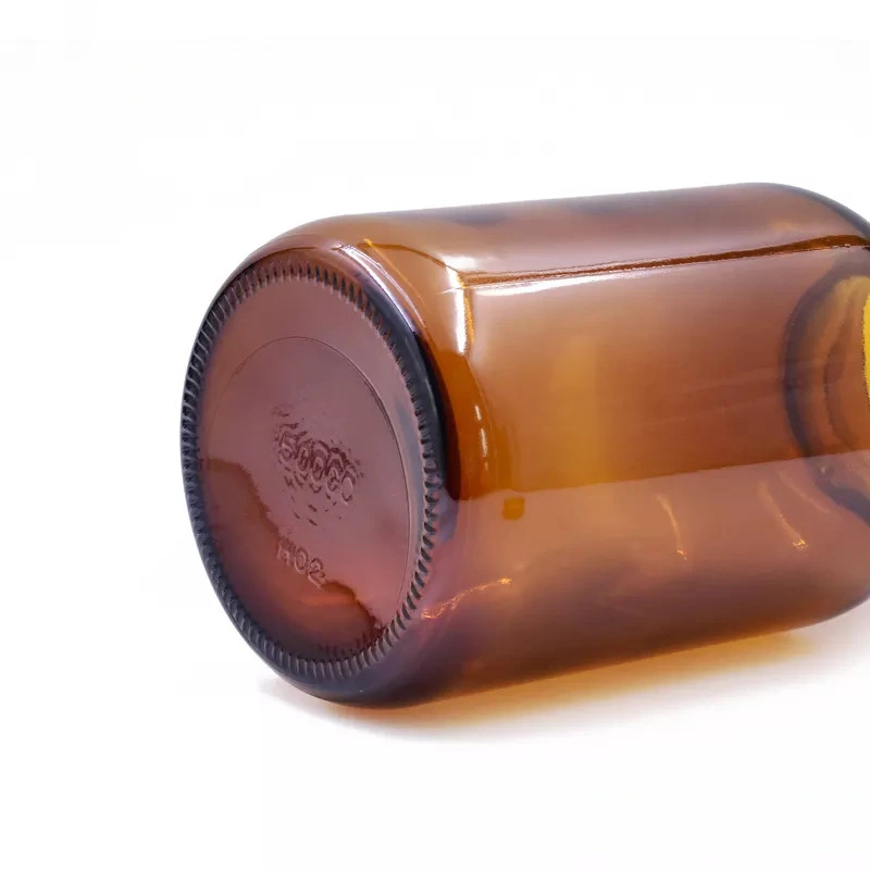 Wholesale 2oz 60ml Factory Outlet Wide Mouth High Quality Amber Color Round Shape Glass Bottle for Potion Medicine Pill Bottle